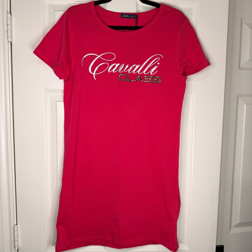 #B15 CAVALLI CLASS Sz. Medium Pink T-shirt Dress‎